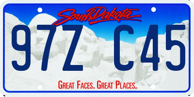 SD license plate 97ZC45