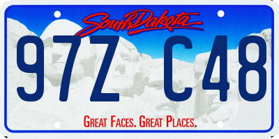 SD license plate 97ZC48