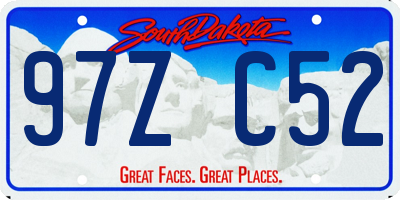 SD license plate 97ZC52