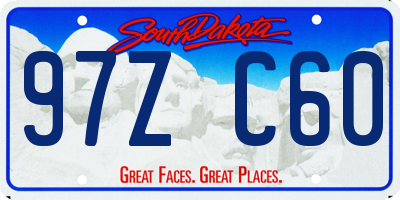 SD license plate 97ZC60