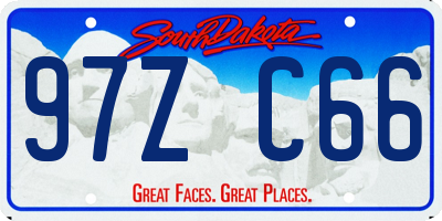 SD license plate 97ZC66