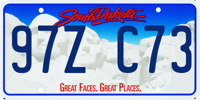 SD license plate 97ZC73
