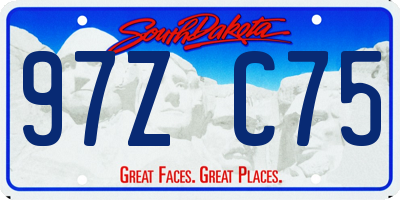 SD license plate 97ZC75