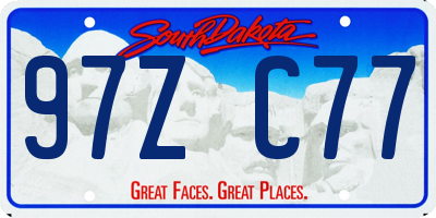 SD license plate 97ZC77