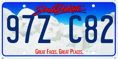 SD license plate 97ZC82