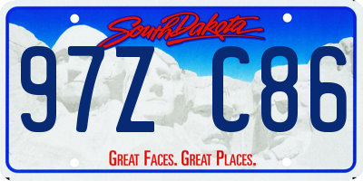 SD license plate 97ZC86