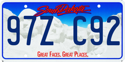 SD license plate 97ZC92