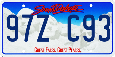 SD license plate 97ZC93