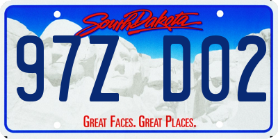 SD license plate 97ZD02