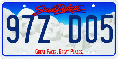 SD license plate 97ZD05