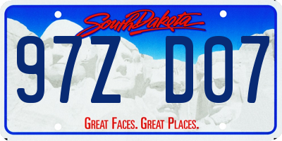 SD license plate 97ZD07