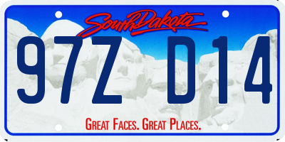 SD license plate 97ZD14