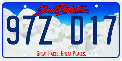 SD license plate 97ZD17