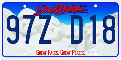 SD license plate 97ZD18