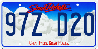 SD license plate 97ZD20