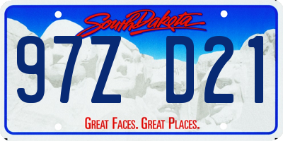 SD license plate 97ZD21