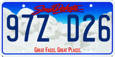 SD license plate 97ZD26