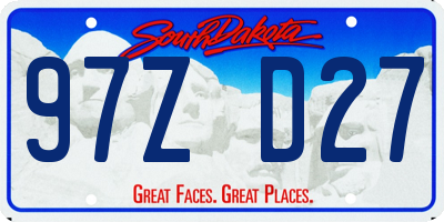 SD license plate 97ZD27