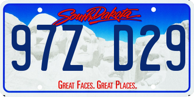 SD license plate 97ZD29