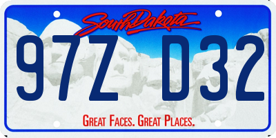 SD license plate 97ZD32