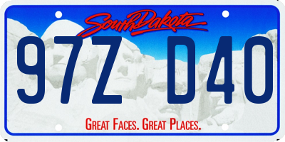 SD license plate 97ZD40