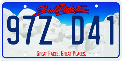 SD license plate 97ZD41