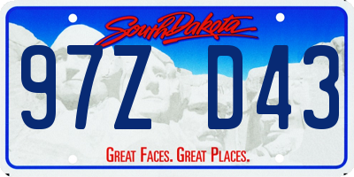 SD license plate 97ZD43