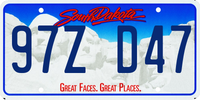 SD license plate 97ZD47