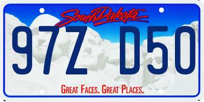 SD license plate 97ZD50