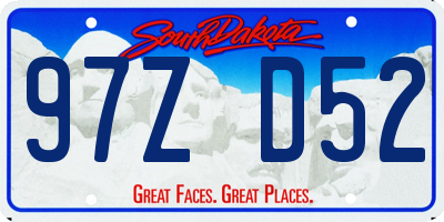 SD license plate 97ZD52