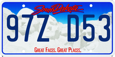 SD license plate 97ZD53