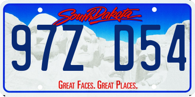 SD license plate 97ZD54