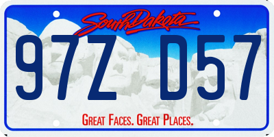 SD license plate 97ZD57