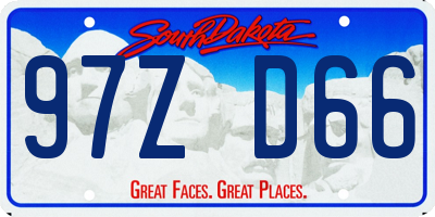 SD license plate 97ZD66
