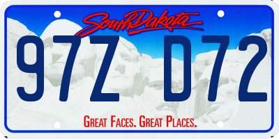 SD license plate 97ZD72