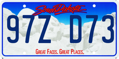 SD license plate 97ZD73