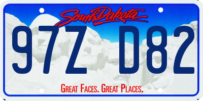 SD license plate 97ZD82