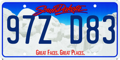 SD license plate 97ZD83