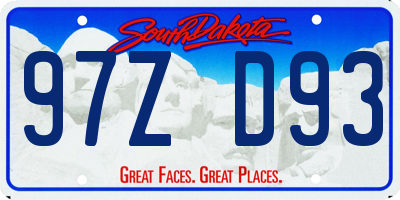 SD license plate 97ZD93