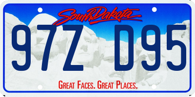 SD license plate 97ZD95