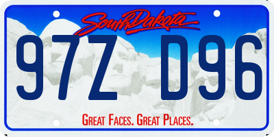 SD license plate 97ZD96