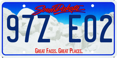 SD license plate 97ZE02