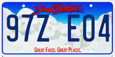 SD license plate 97ZE04