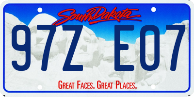 SD license plate 97ZE07
