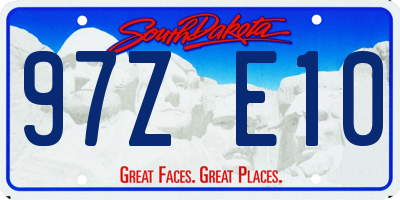 SD license plate 97ZE10