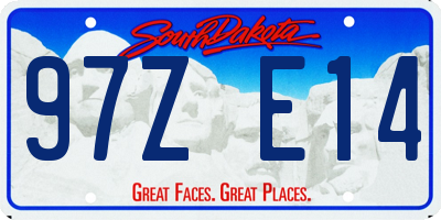 SD license plate 97ZE14
