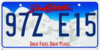 SD license plate 97ZE15