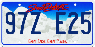 SD license plate 97ZE25