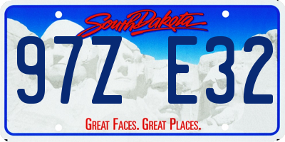 SD license plate 97ZE32