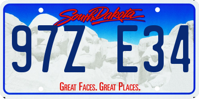 SD license plate 97ZE34